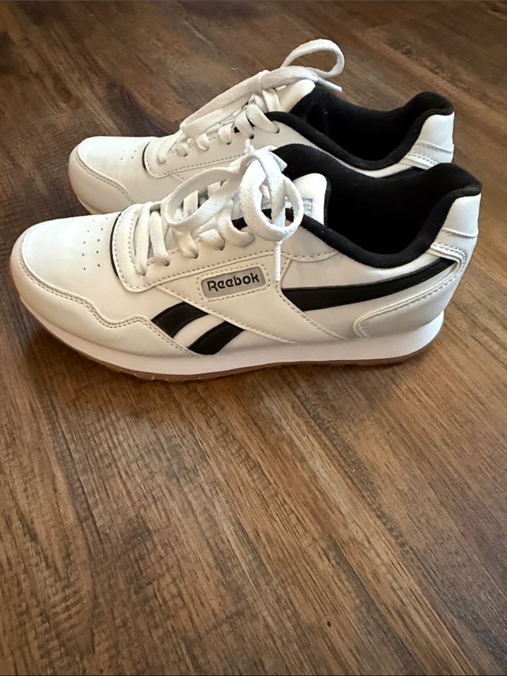 Reebok White and Black Low-Top Sneakers